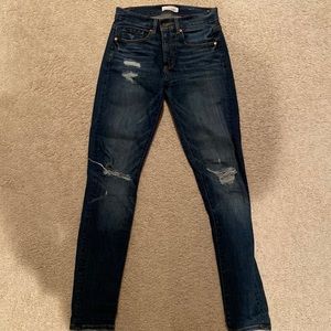 Ann Taylor Loft high waist distressed jeans